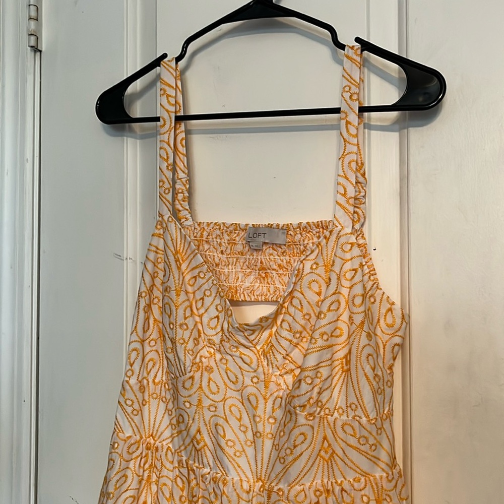 Loft orange and white halter maxi dress. Size 14 LIKE NEW